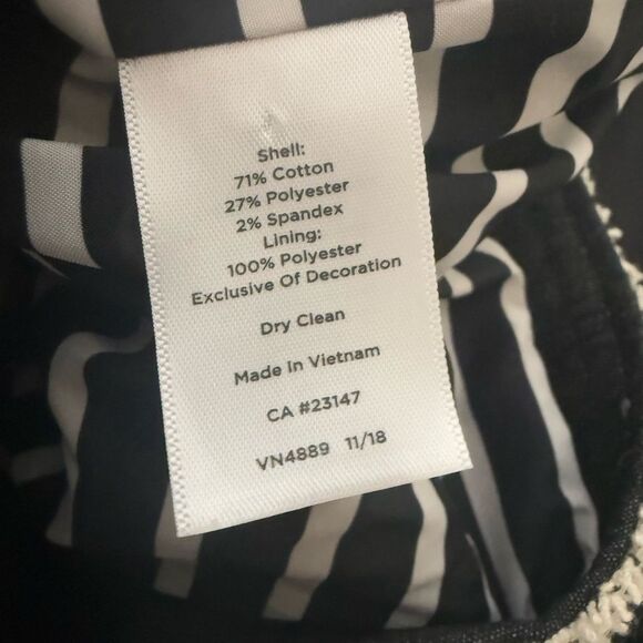 Talbots Women's Plus Size Black/White Fringe Trimmed Denim Jacket Blazer Sz 14WP - Picture 4 of 4